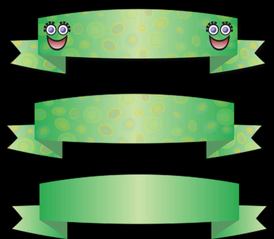 Animated Green Bannerswith Faces