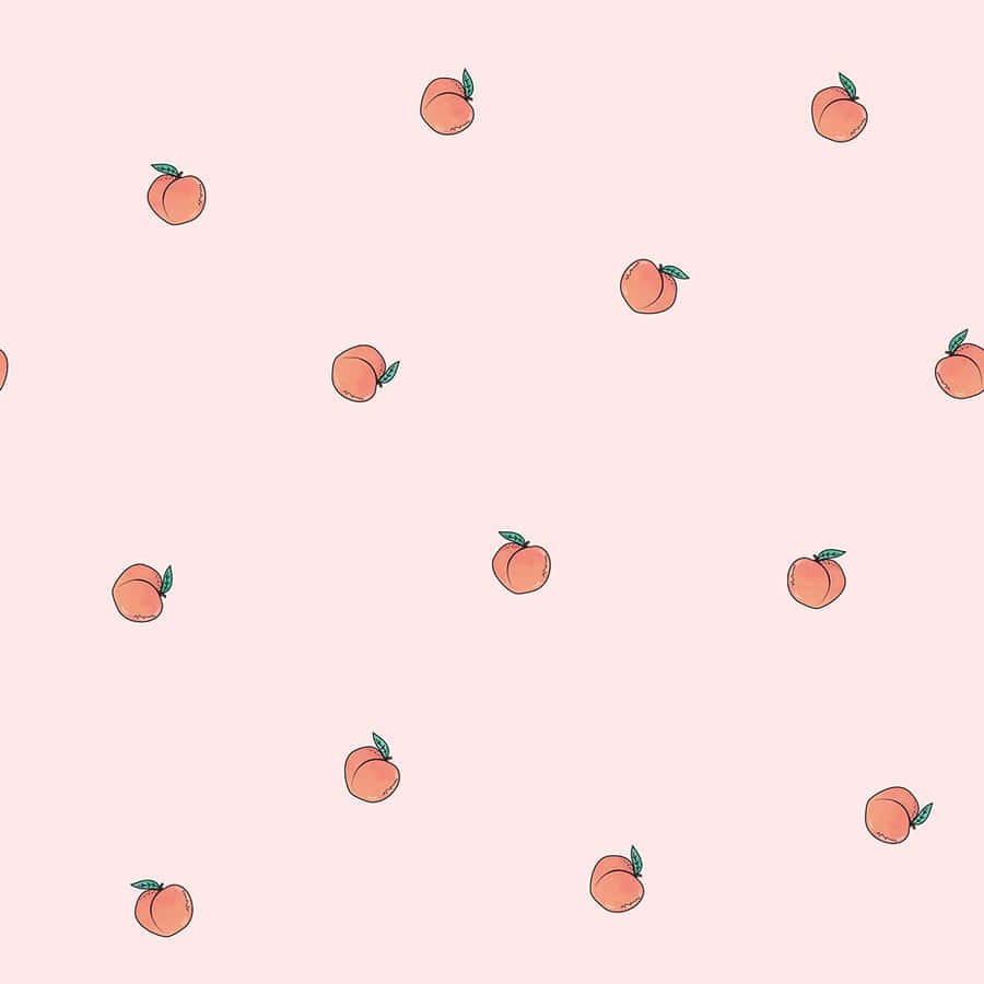 Pattern di Pesche su Sfondo Rosa