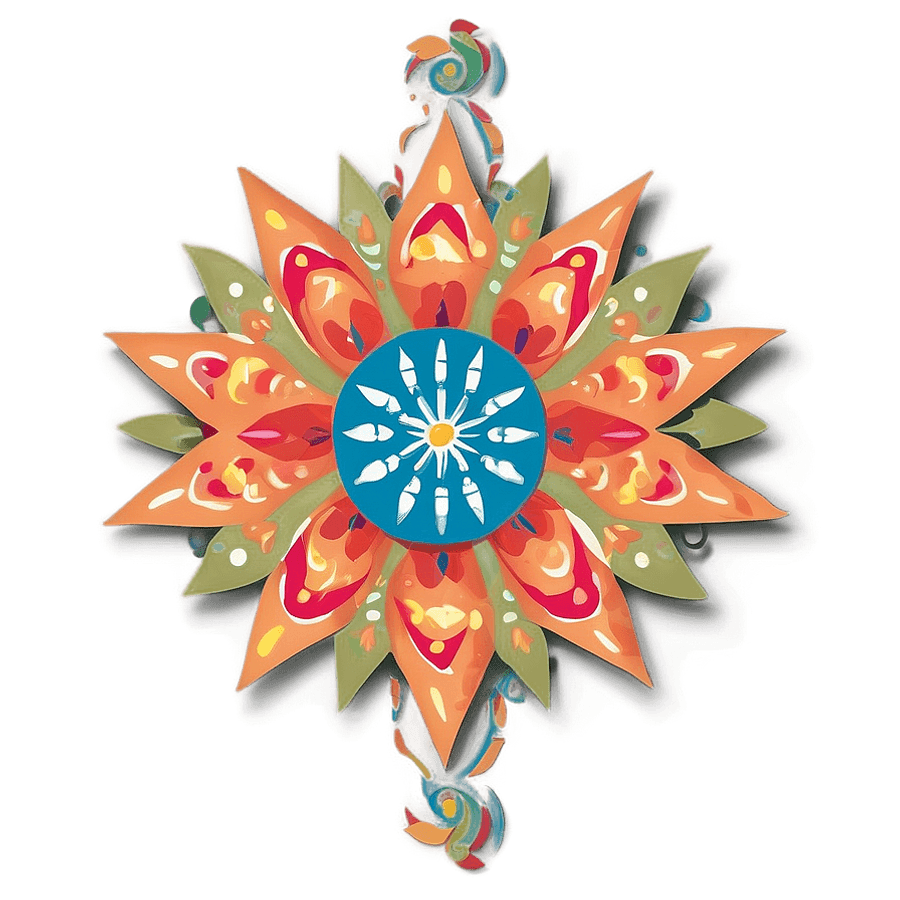 Papel Picado Sun Design PNG 56