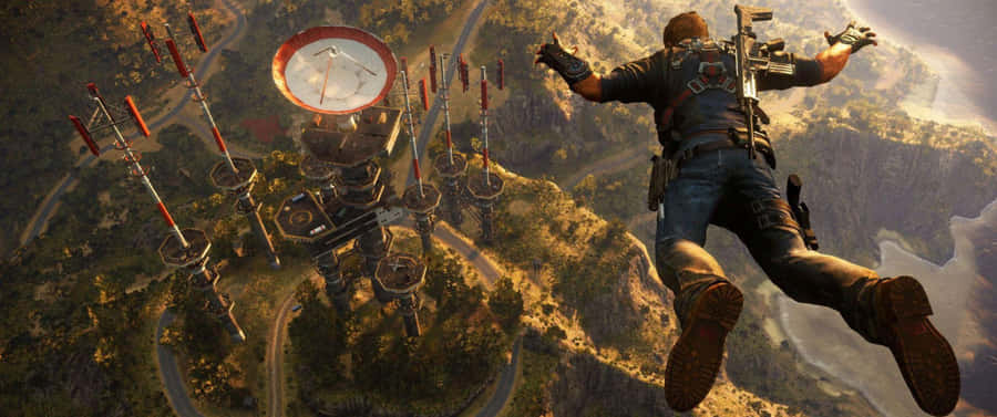 3440x1440pHintergrundbild von Just Cause 4: Ziviler Flug im Himmel