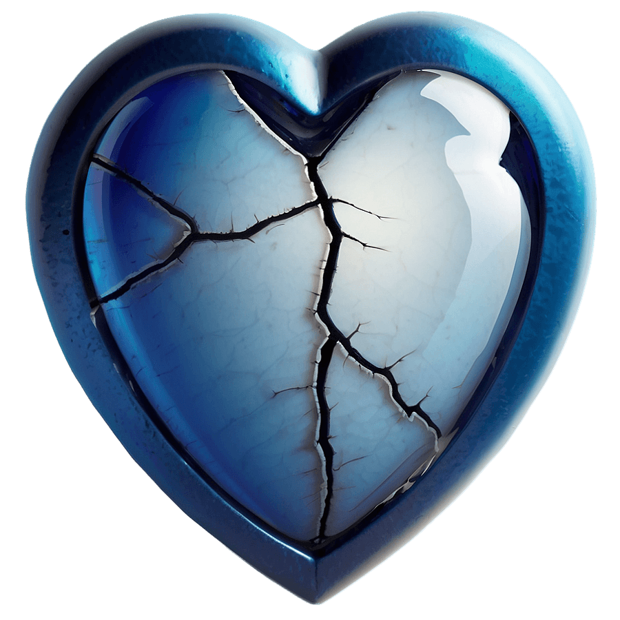 Blue Broken Heart PNG 05232024