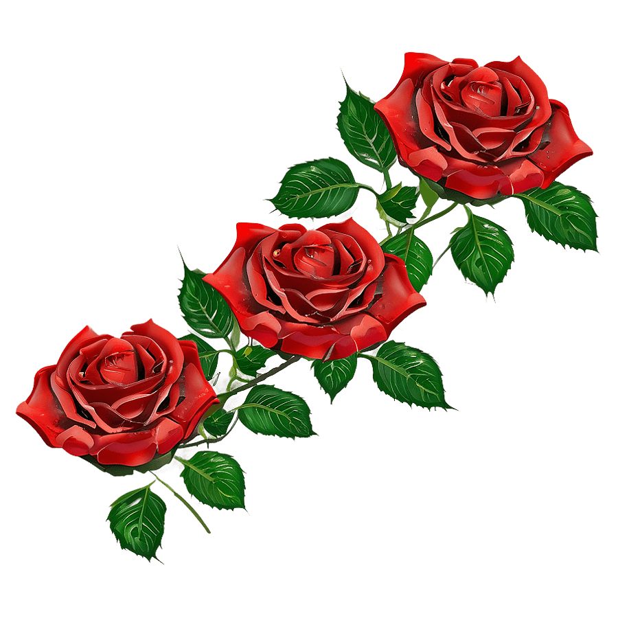 Red Roses on Black Background PNG goc84