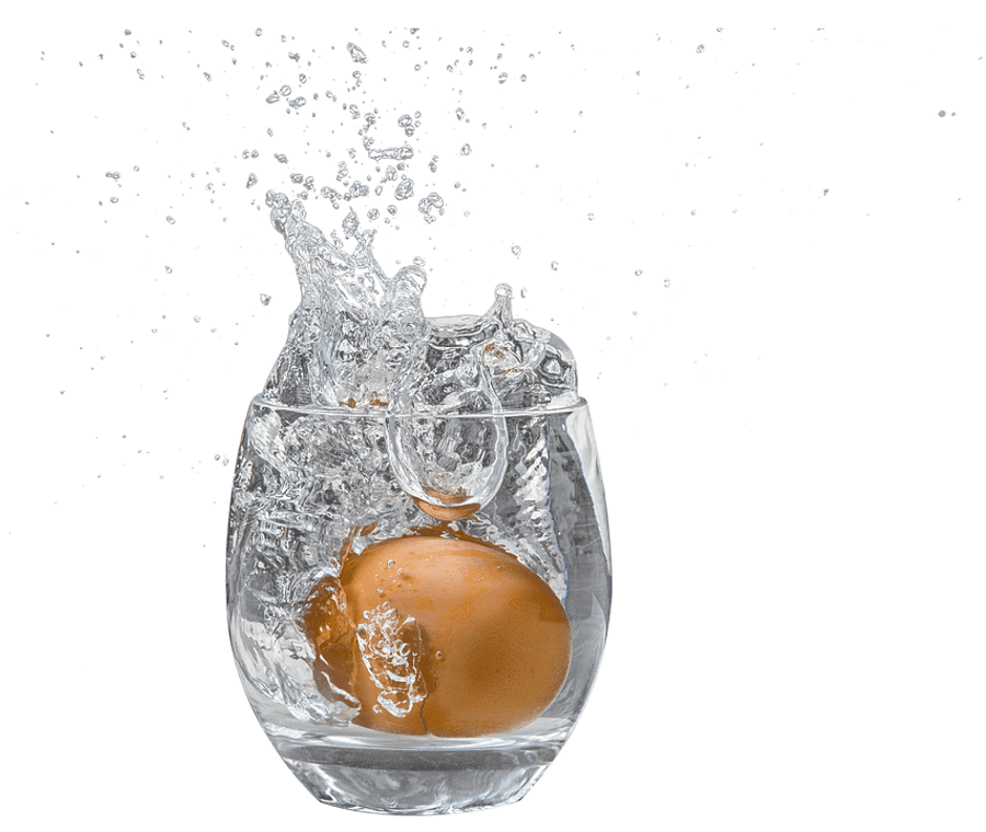Splashy Egg Dropin Water Glass