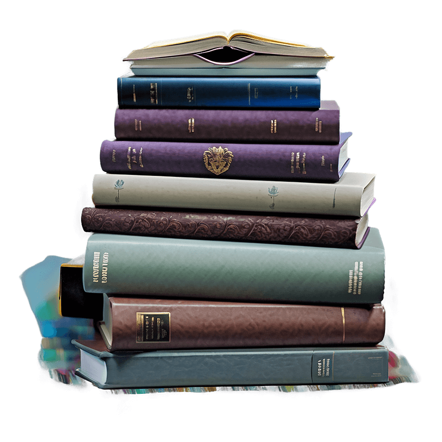 Cozy Book Stack PNG 05262024