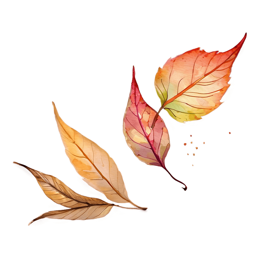 Watercolor Style Fallen Leaves PNG kgc17