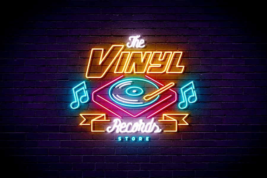 Neon-Schild Vinyl-Schallplattenladen