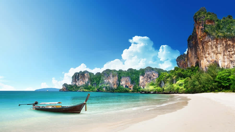 720p Beach Railay Thailand Baggrund
