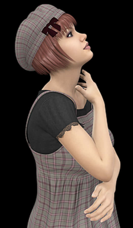 Pensive3 D Animated Woman