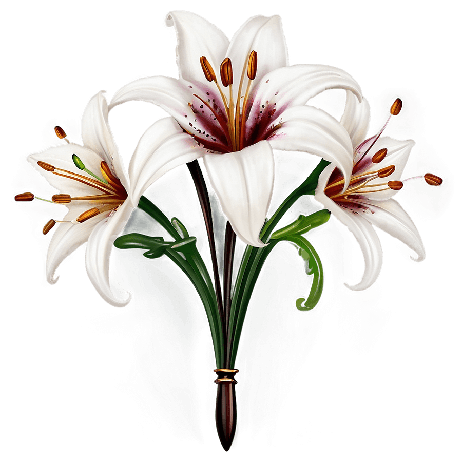 Gothic Lilies Design PNG lhm26