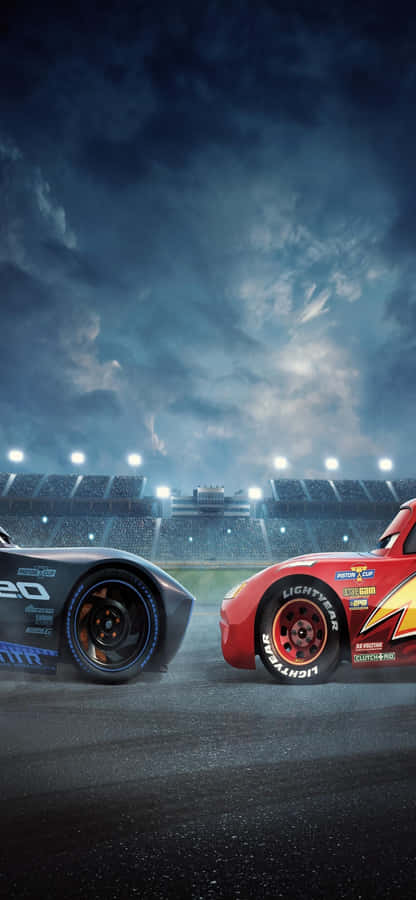 McQueen og Jackson Storm Iphone X biler baggrund