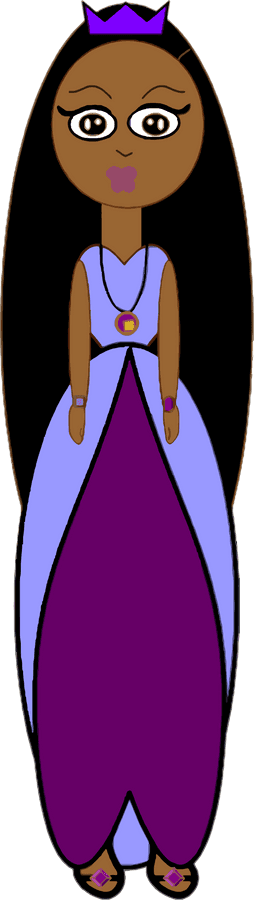 Cartoon Princessin Purple Dress.png