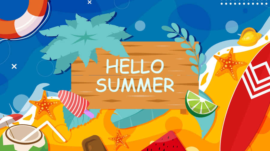 Farverig 1920x1080 Hej Sommer Baggrund.
