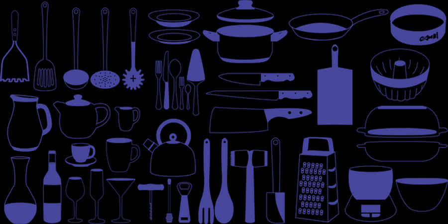Kitchen_ Utensils_and_ Cookware_ Silhouettes