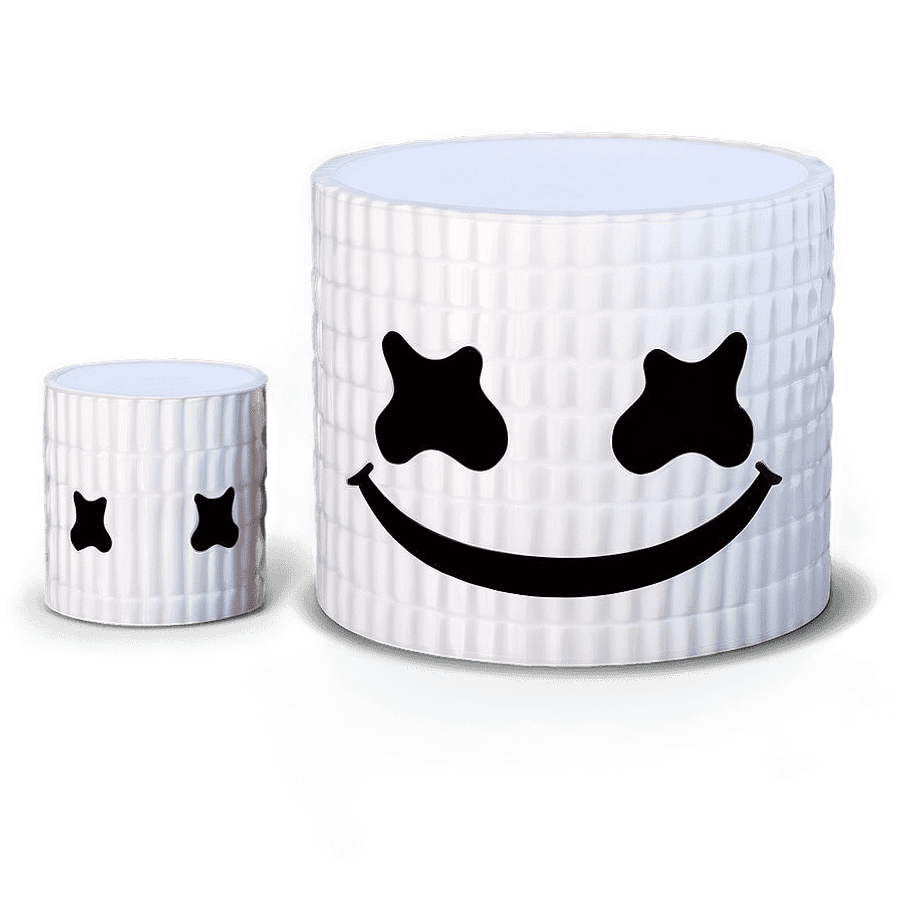 Digital Marshmello Face Illustration PNG tfd41