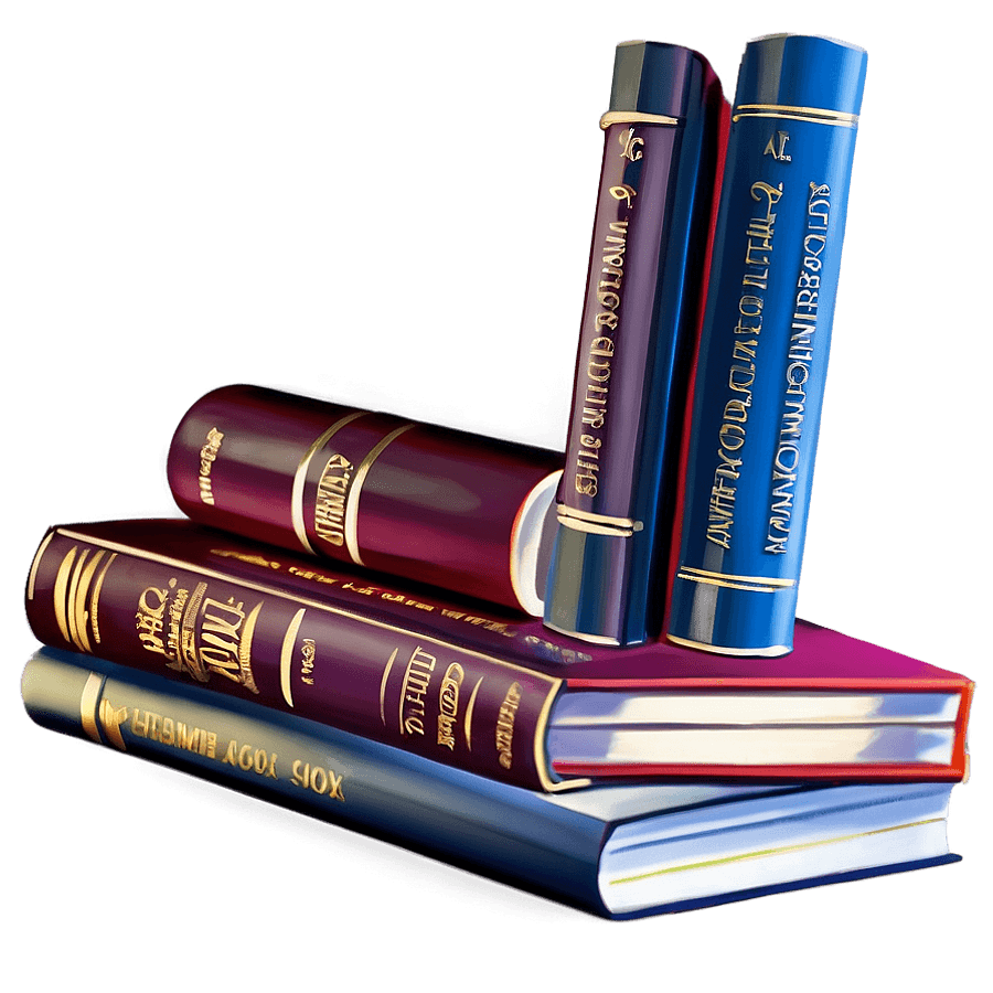 Academic Book Stack PNG 3