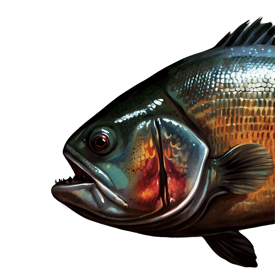 Realistic Piranha Illustration PNG 97