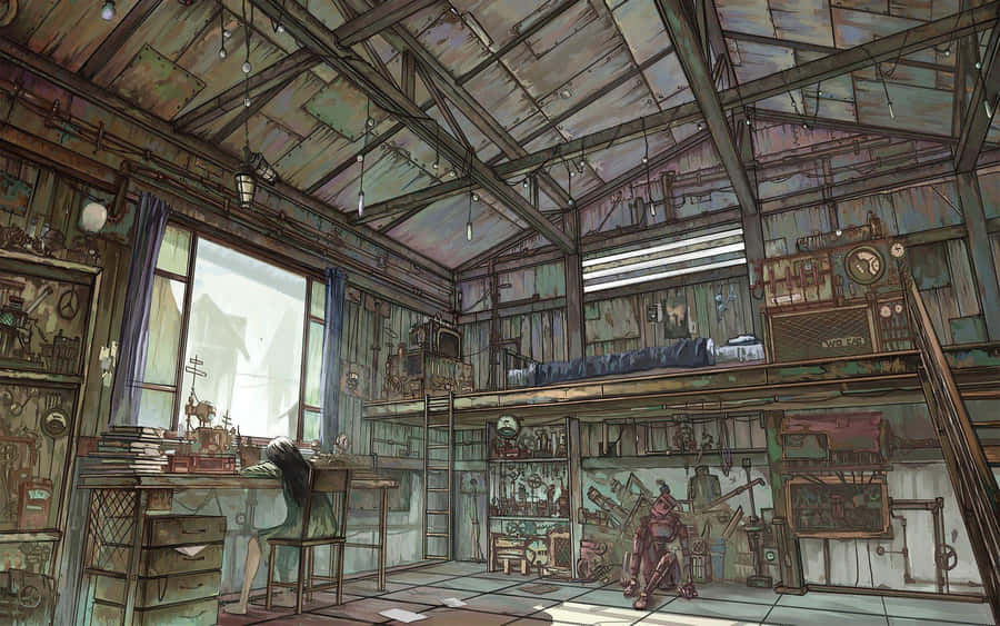 Künstlerisches industrielles Lagerhaus-Interieur