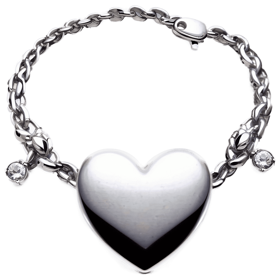 Silver Love Necklace PNG csc94