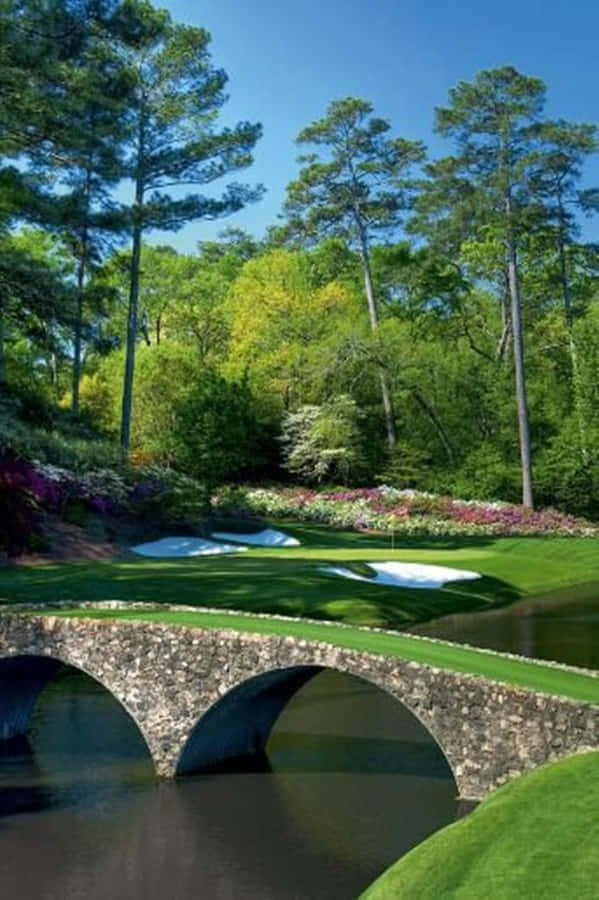 AndroidGolfplatz Hintergrund in der Nähe der Brücke
