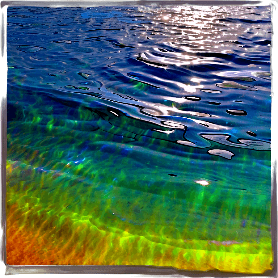 Water Texture with Sun Glare PNG 05262024