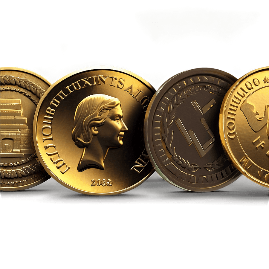Realistic Gold Coins PNG 63