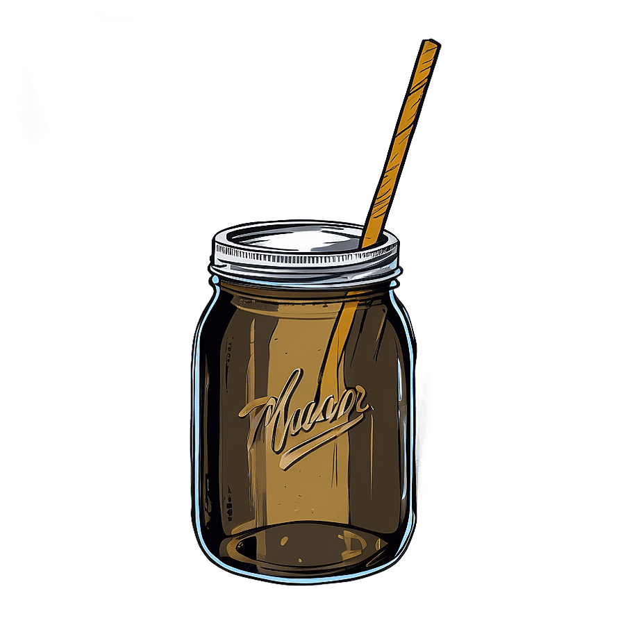 Hand Drawn Mason Jar Sketch PNG qha
