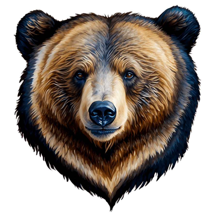 Watercolor Bear Head PNG 06292024