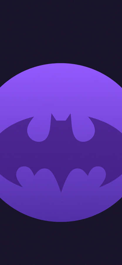 Batmanlogo på lilla baggrund.