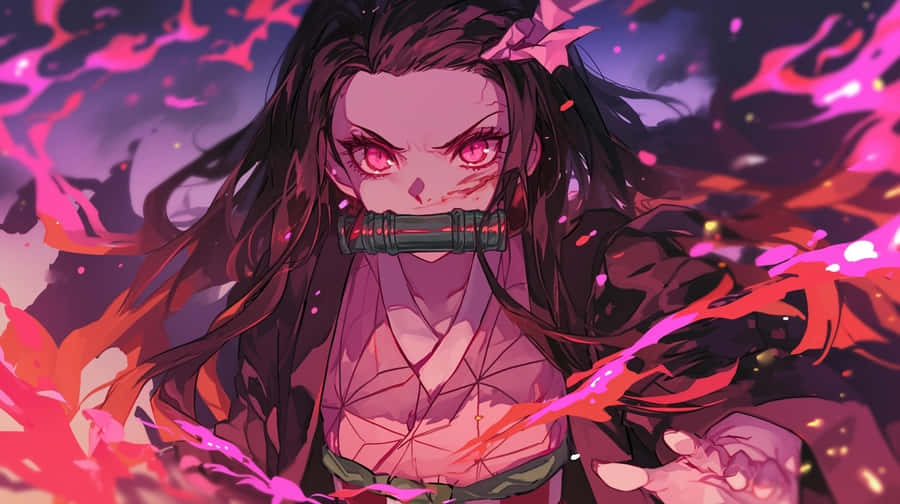 Arte di Nezuko in Forma di Demone