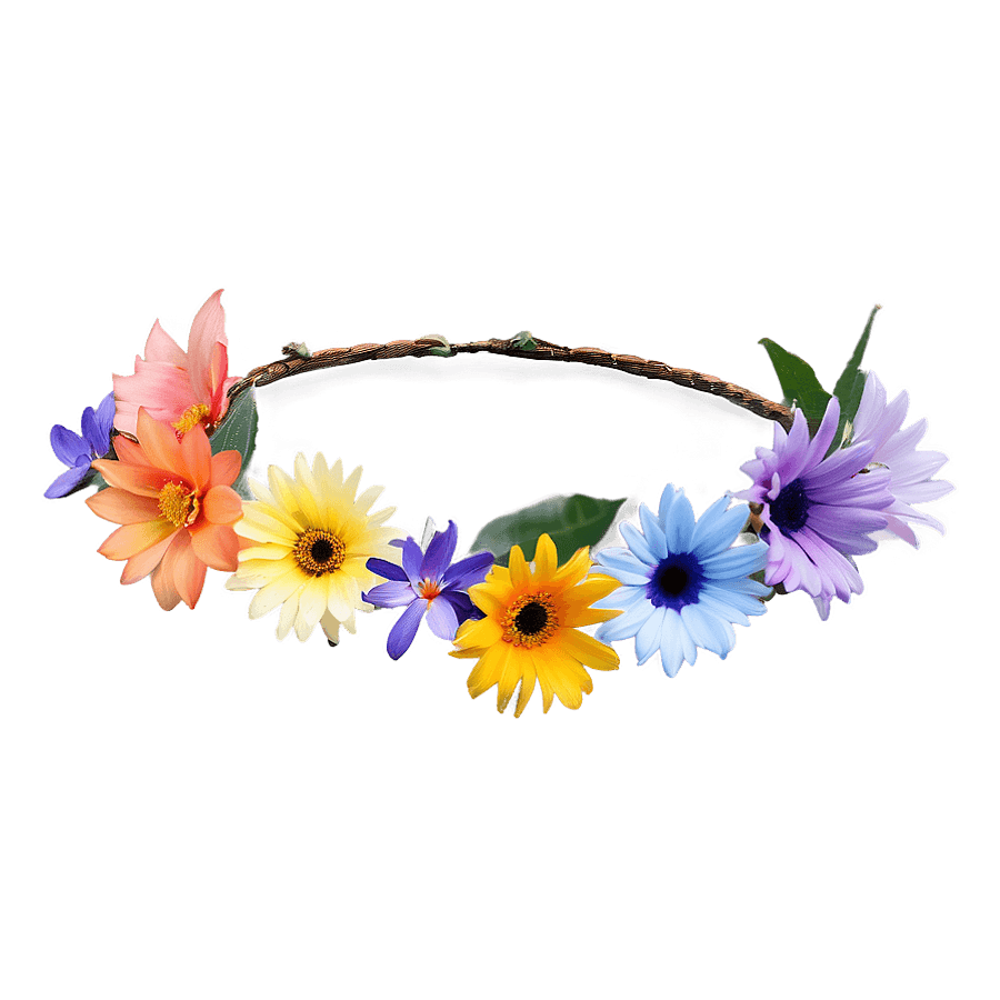 Rainbow Flower Crown PNG vxt