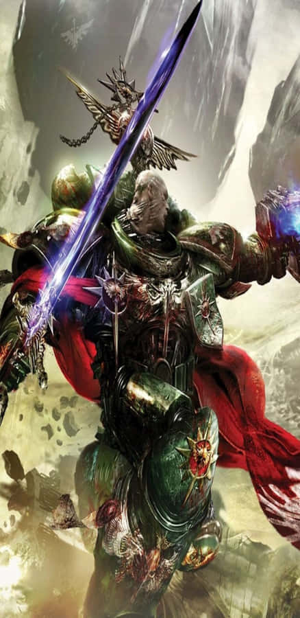 Warhammer40k - Ein Space Marine mit einem Schwert.