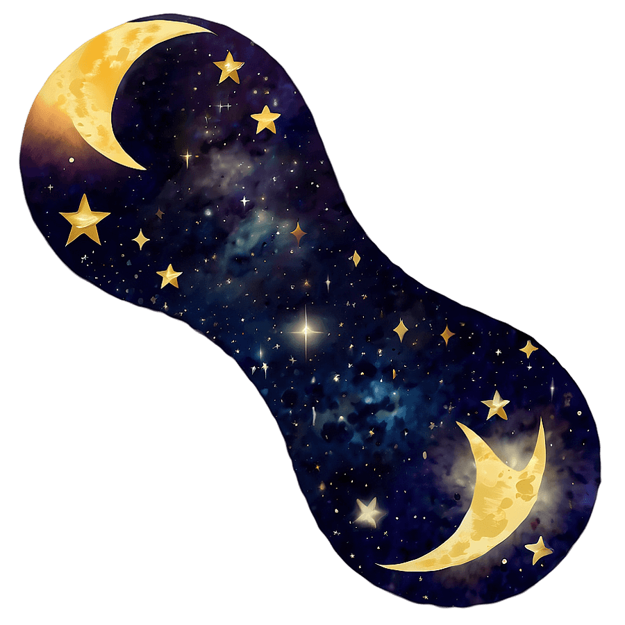 Moon and Stars Galaxy PNG lpb71
