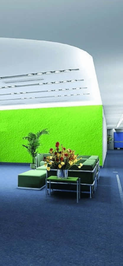 Blumenund Pflanzen-Hintergrund für das iPhone X im Büro.
