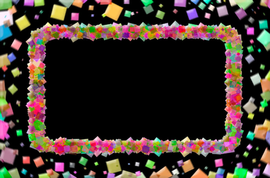 Colorful Confetti Frame Background