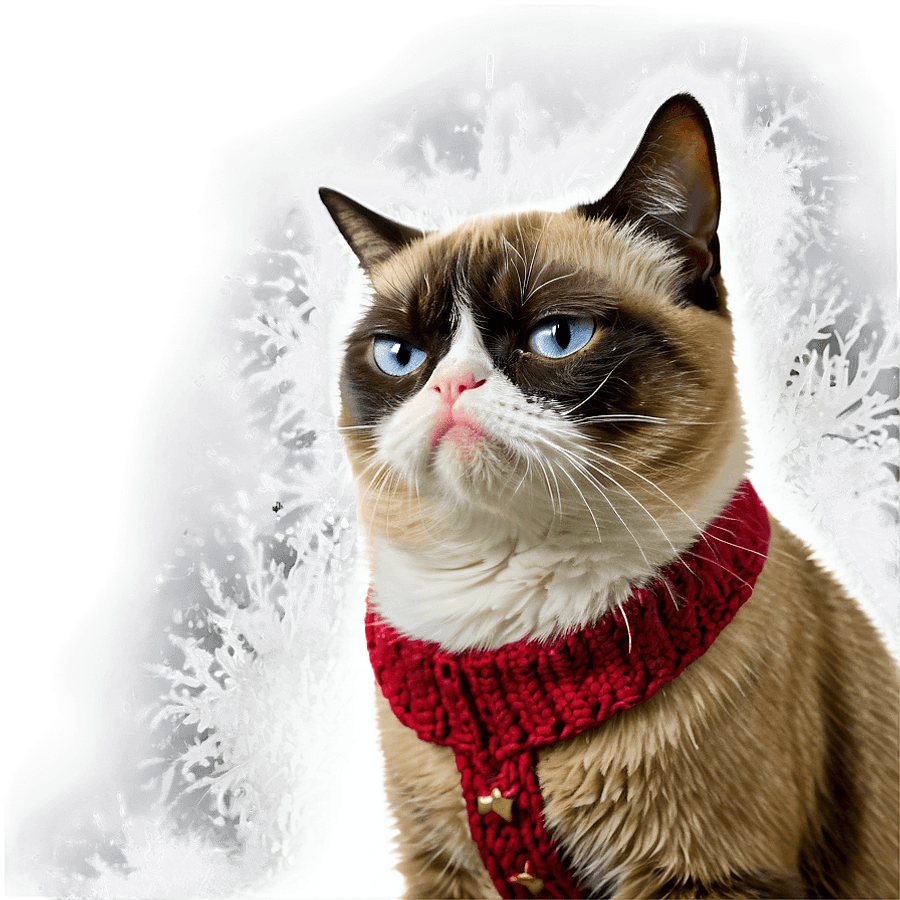 Grumpy Cat in Snow PNG 23