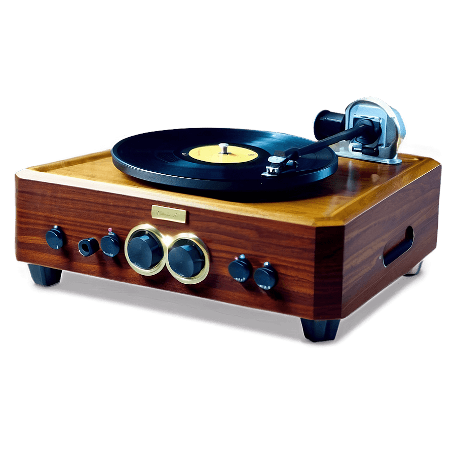 Record Player with Glowing Lights PNG qhm51