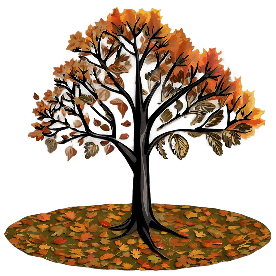 Fall Trees with Farmhouse PNG 90