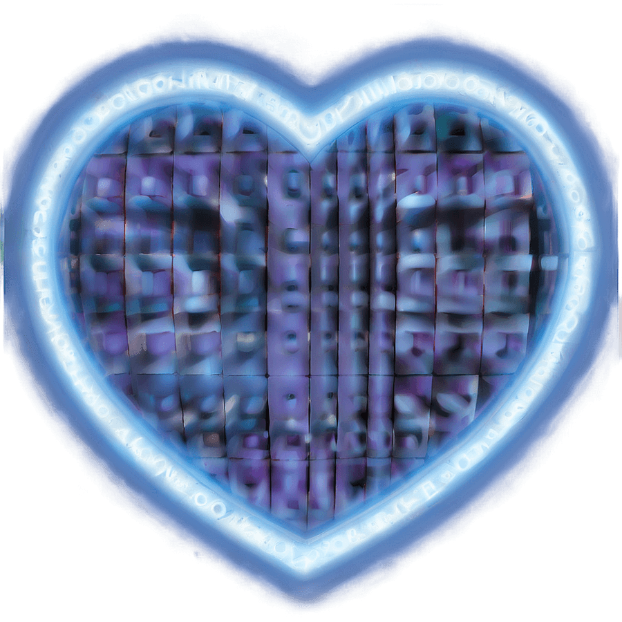 Y2K Heart Glow PNG qtl