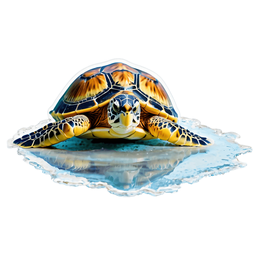 Sea Turtle Feeding on Sponge PNG mar