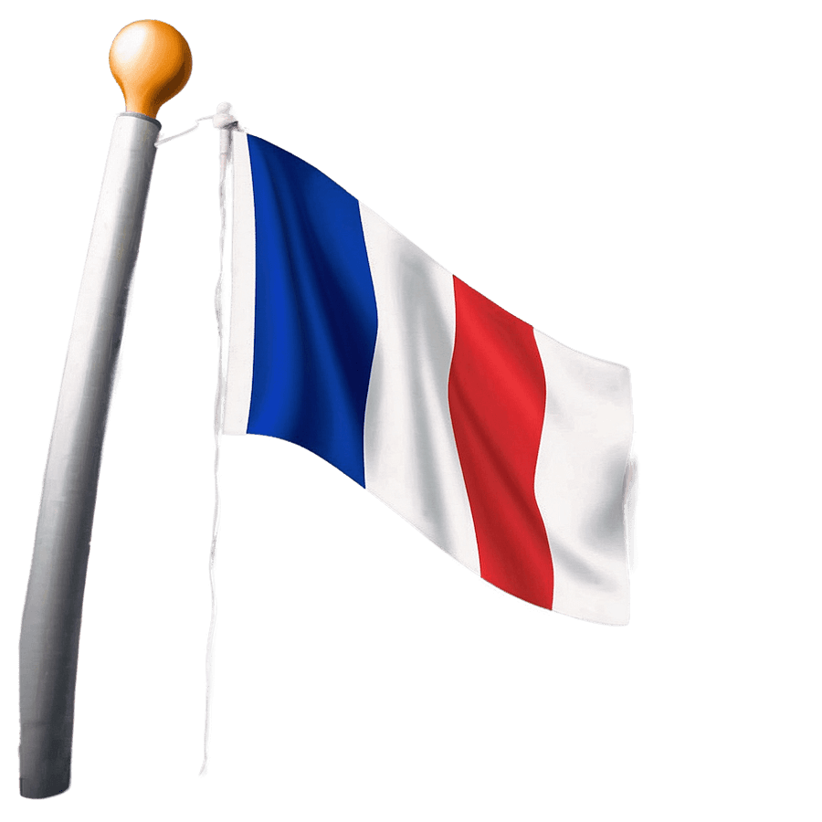 French Flag with Pole PNG 44