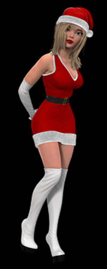 Santa Hat Female Character3 D Model