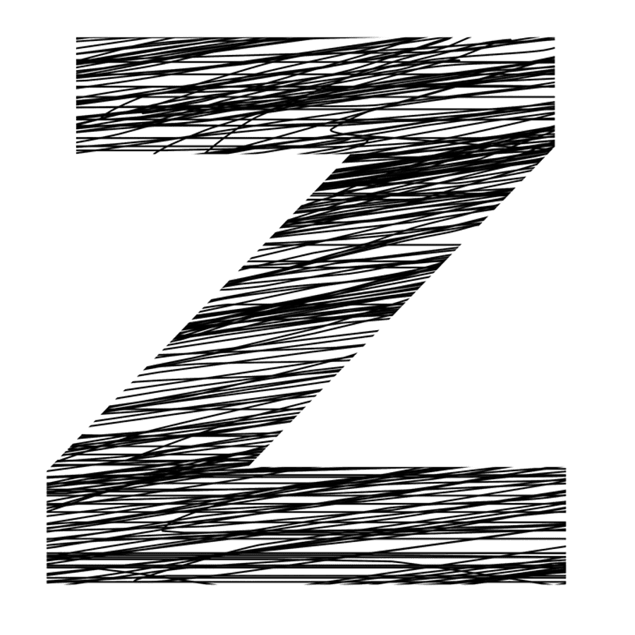 Scribbled Letter Z Graphic