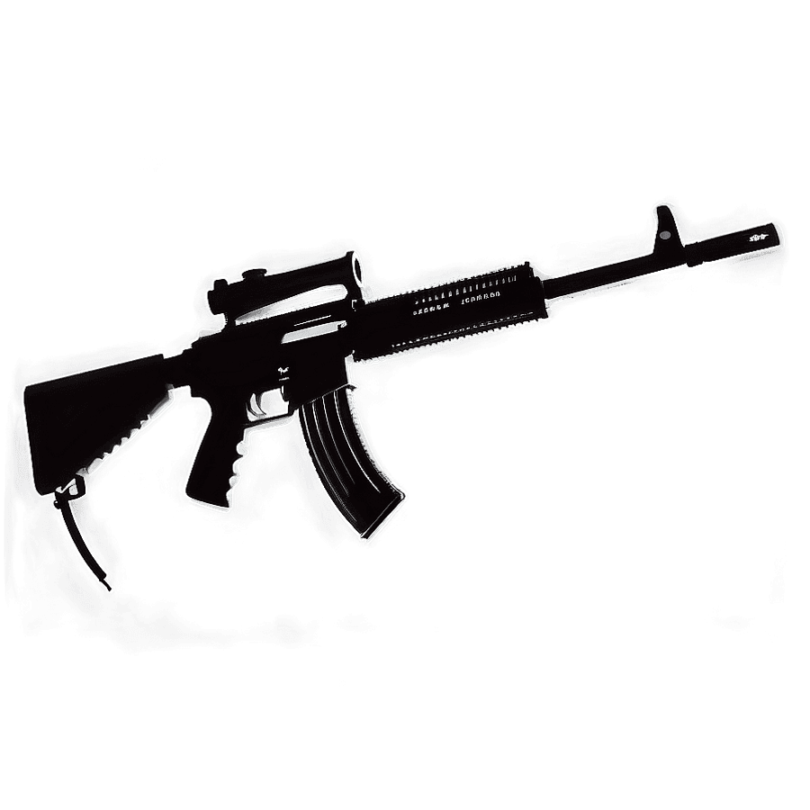 Machine Gun Silhouette PNG 05252024
