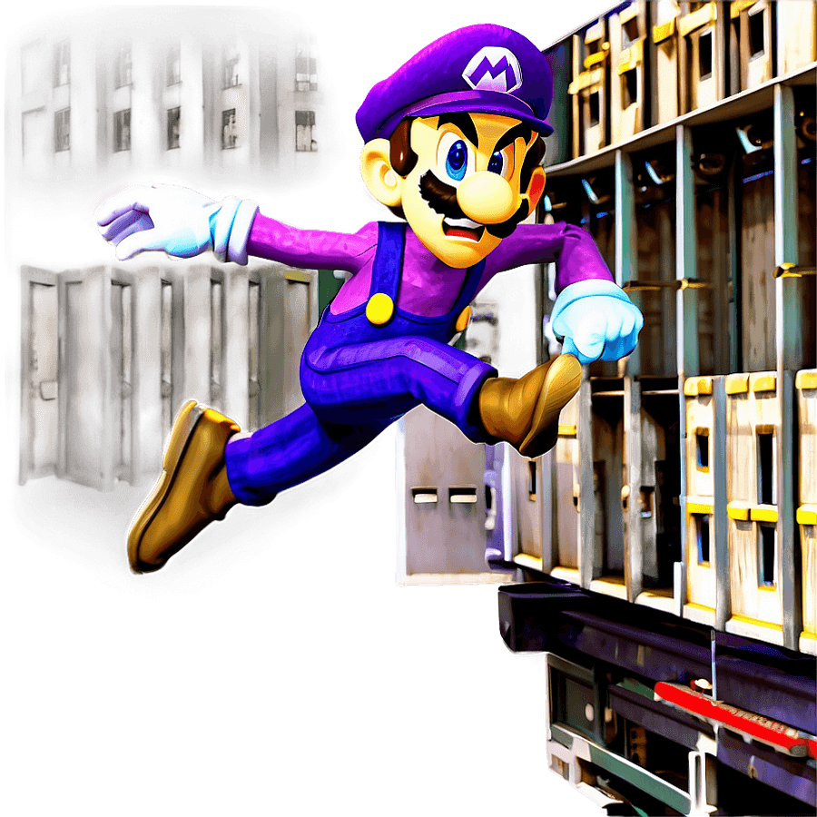 Waluigi Running PNG 05242024