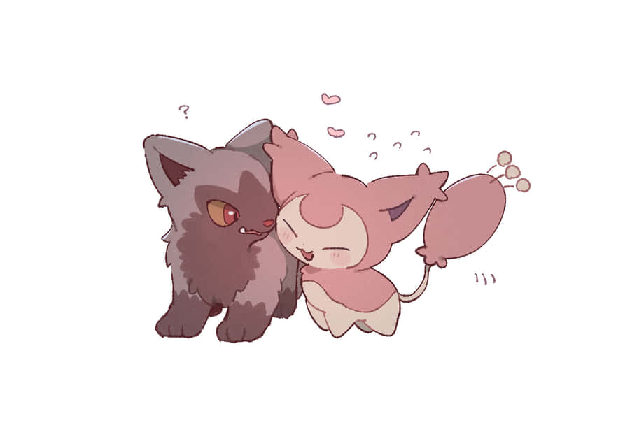 Poochyena und Skitty Süße Begegnung