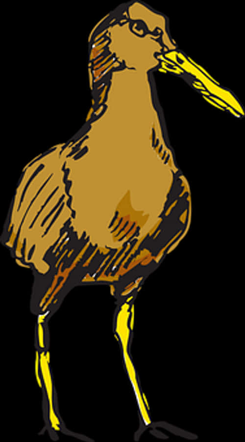 Stylized Brown Bird Illustration