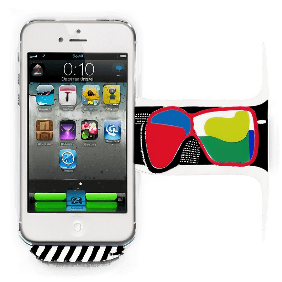iPhone with 3D Glasses PNG pbm