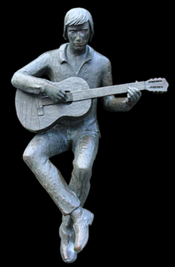 Bronze Guitarist Statue