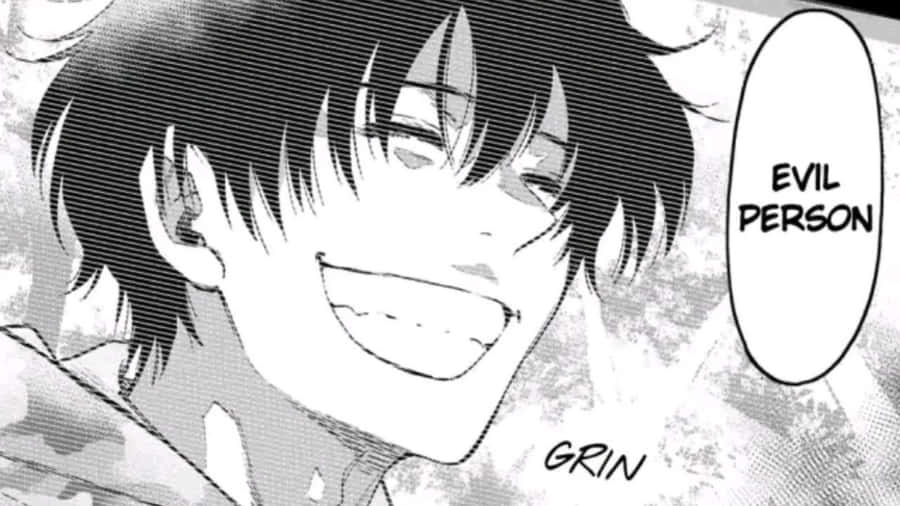 Böser Mensch grinsend Manga-Panel