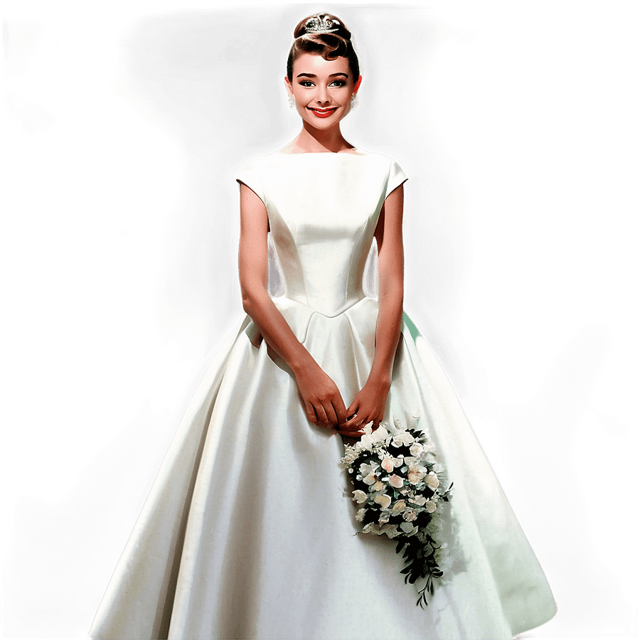 Audrey Hepburn Wedding Dress PNG fkm